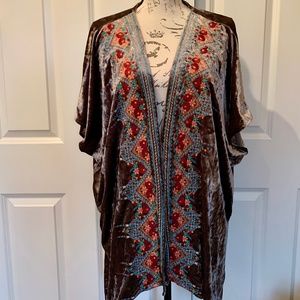 SALE** Andree Grey/Taupe Velvet Top/Kimono